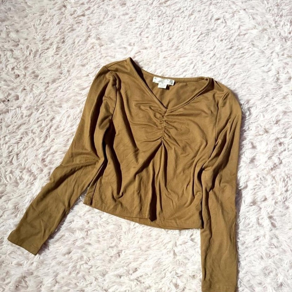 Mini Classic Ruched Crop Top Preppy Minimalist Clean Girl Top Womens M Timeless